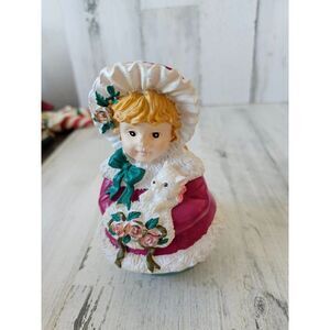Carlton Victorian cat girl weeble Xmas decor rolling ball
